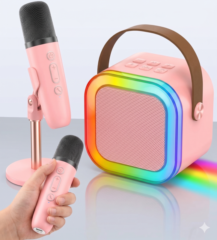 🎤 K12 Mini Portable Karaoke Machine with Wireless Microphone