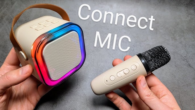 How to connect a mini karaoke machine to your phone?
